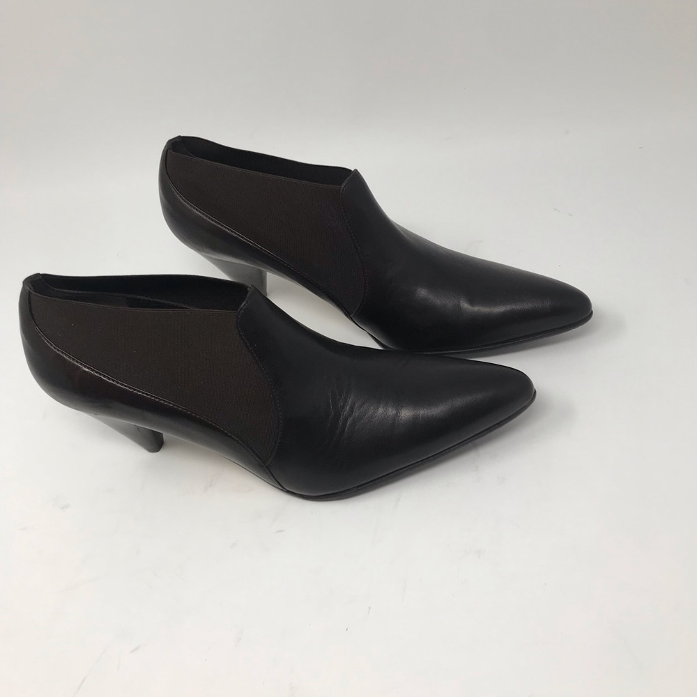 Prevata Black Leather Ankle Booties Slip On 7.5 - Picture 8 of 8